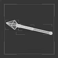 Medieval Metal Spear With Brown Ring Textured Long Handle Design