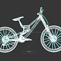 Scott Red Full Suspension Mountain Bike With Black Wheels And Gold Fork