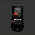 Sleek Black Race Car With Mobil Logo Rear Wing And Red Accents