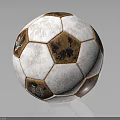 Vintage Soccer Ball Sports Equipment With Brown And White Hexagonal Classic Design Panels