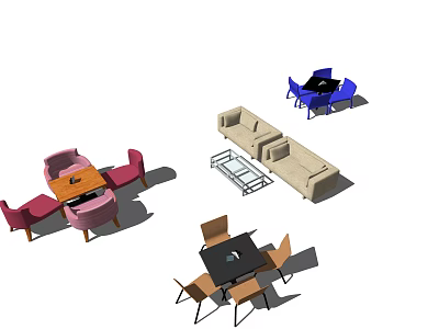 Modern Table and Chair Sets With Various Styles For Home Living Spaces 3d model