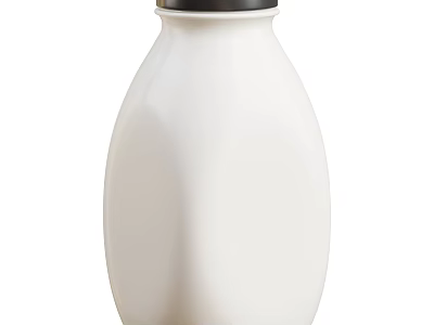 White Ceramic Cup With Black Lid For Daily Use And Modern Design 3d model