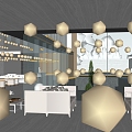 Interior of sales office in modern reception area 3d model