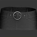 Stylish Black Denim Belt With Metal Buckle For Daily Casual Wear