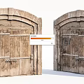 Vintage Wooden Double Doors With Aged Texture And Metal Hardware Details