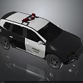 Modern Police SUV Car With Roof Mounted Red Blue Lights And Sleek Exterior Design