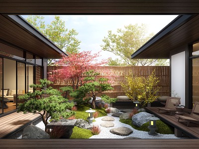 New Chinese Courtyard Landscape model