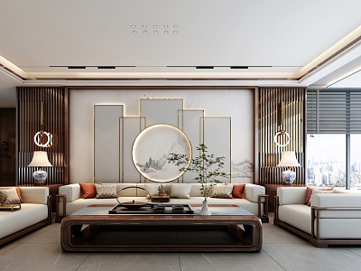 Chinese living room sofa combination model