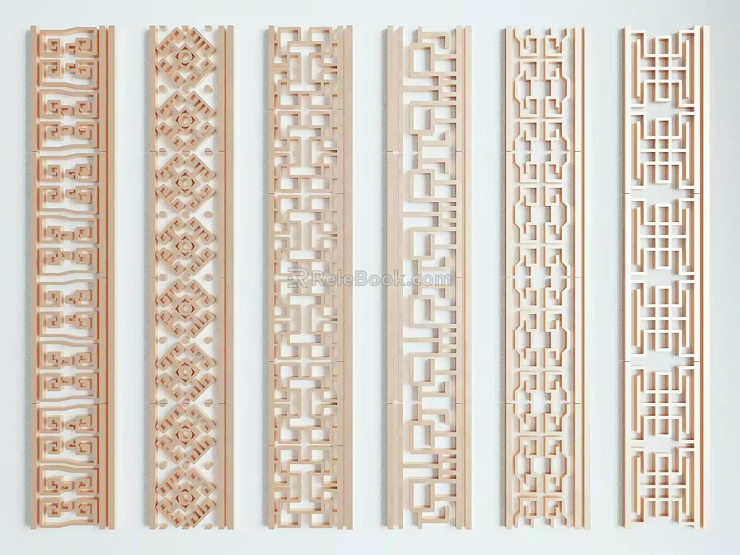 New Chinese-style carved screen partition 3d model