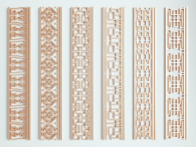 New Chinese-style carved screen partition 3d model