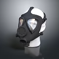 Modern Firefighting Equipment Gas Mask with Transparent Lenses and Black Body Design