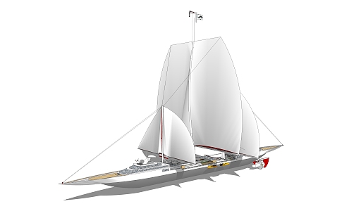 modern sailing ship 3d model