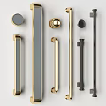 Modern door handle metal door handle door handle combination 3d model