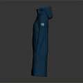Blue Long Hooded Raincoat With Waterproof Fabric And Sleek Modern Design