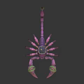 Characterized Pink Scorpion with Green Straps on Claws Basket on Back and Cup on Tail