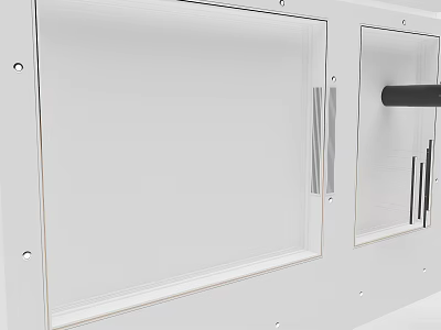 Modern Ceiling Design With White Panel Structure Sleek Lines And Installation Components 3d model