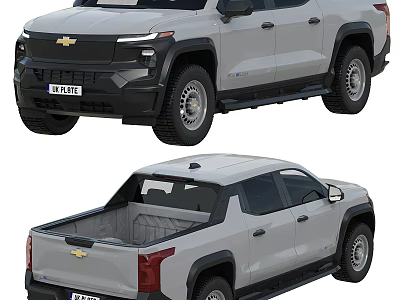 Chevrolet Pickup Truck Exterior Design With Front And Rear Views 3d model