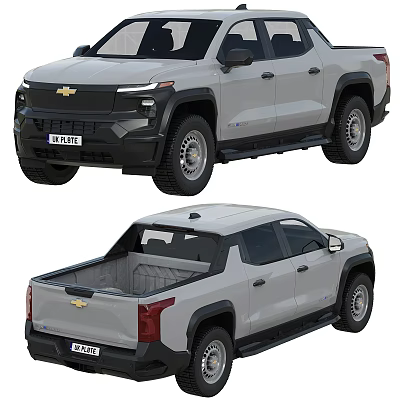 Chevrolet Pickup Truck Exterior Design With Front And Rear Views 3d model