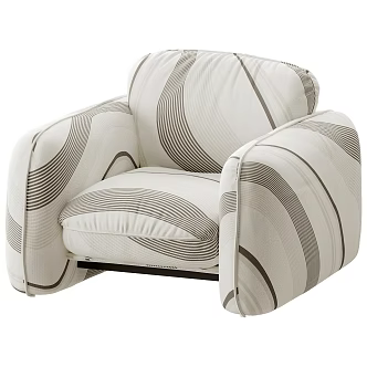 Baxter Modern Single Sofa Fabric Casual Chair Armchair 3d model