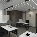 Modern Public Office Space With Open Layout Multiple Desks Computers Office Chairs And Plants