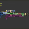 Vibrant Sci Fi Weapon With White And Blue Body Barrel Grip And Futuristic Design