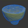 Fresh Sliced Lemon Bowl Shape With Detailed Interior And Juicy Pulp