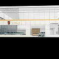 Modern Car Dealership Showroom With Glass Facade Display Vehicles And Entrance