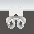 White Single Sofa with Unique Circular Ring Structure in Minimalist Modern Style Against Dark Background