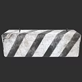 Car Safety Road Barrier With Black And White Striped Concrete Block Structure