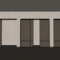 Modern Log Middle Ancient Sliding Door Sliding Door 3d model