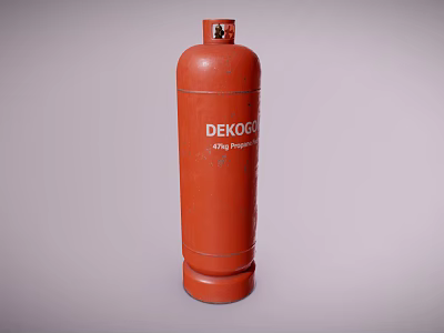 Durable Red DEKOCO LPG Gas Cylinder For Safe Storage And Usage 3d model