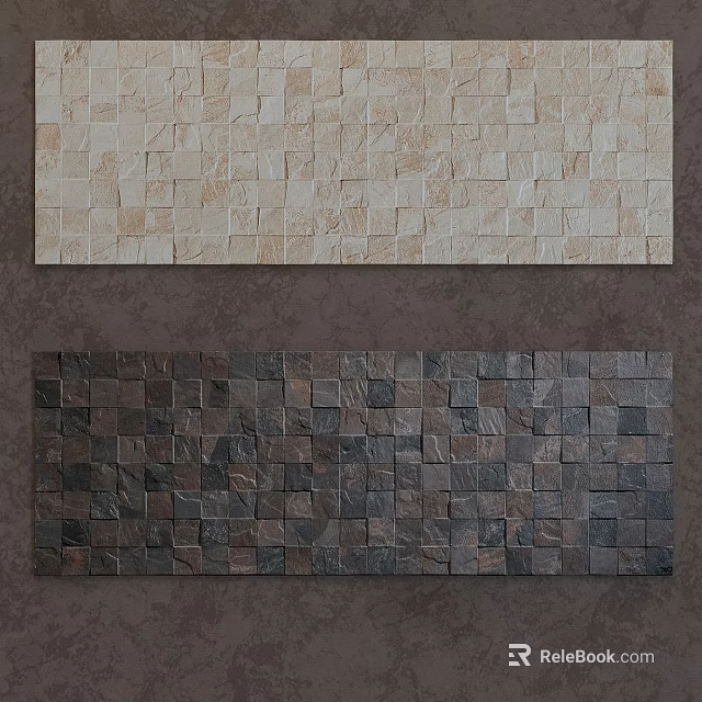 Textured Interior Wall With Light And Dark Square Tiles For Home Decor Design 3d model
