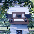 Decorative Rockery Stones In Outdoor Garden Landscape With Green Plants And Pathways