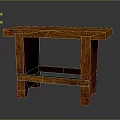 Classic Solid Wooden Bench With Simple Rectangular Top And Sturdy Legs
