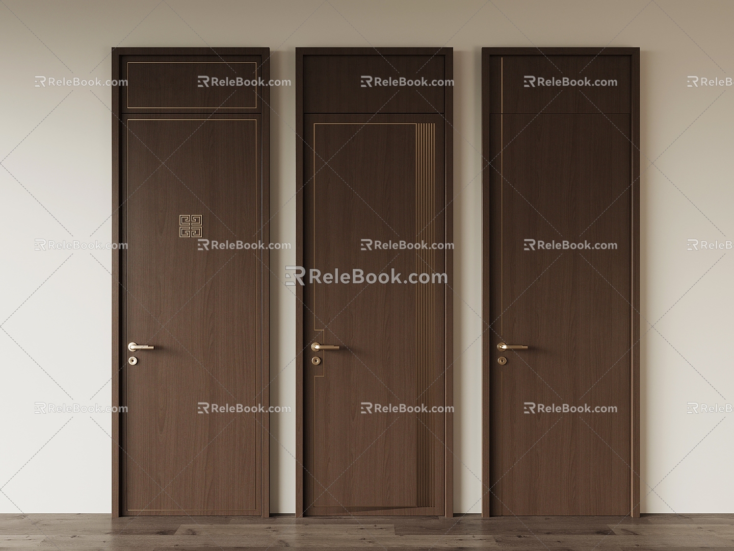 Medium door top door interior door single door 3d model