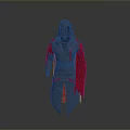Stylish Gray And Red Hooded Robe As Cozy Daily Lifestyle Clothing Item