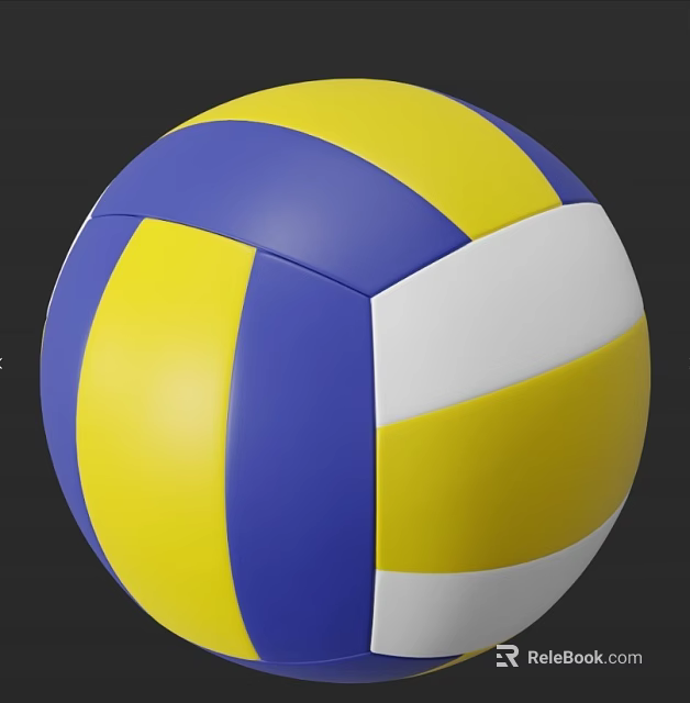 Colorful Yellow Blue White Volleyball Sports Equipment For Training And Matches 3d model 