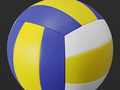 Colorful Yellow Blue White Volleyball Sports Equipment For Training And Matches 3d model