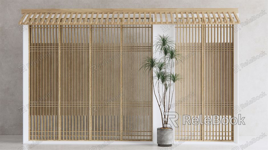 Japanese-style sliding door grille door model