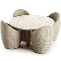 Table and Chair Combination Harbour Table and Chair Outdoor Rattan 3d model