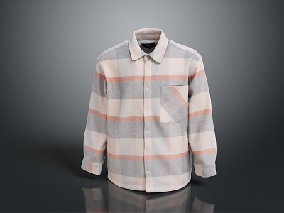 Shirt Long Sleeve Shirt Flower Shirt Plaid Shirt Thin Shirt Spring and Summer Clothing Summer Clothing Spring Clothing 3d model