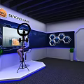 BEYOND MAX Exhibition Booth With Large Screen Ring Light And Modern Seating Area