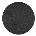 Elegant Round Black Wall Decor Featuring Spiral Design And Crater Textures 3d model