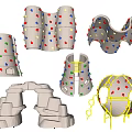 Outdoor Playground Climbing Equipment With Colorful Holds And Tower Arch Ball Shapes