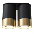 Modern LED Downlights With White Body And Gold Accent Rings Illuminated Design