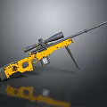 Yellow Tactical Sniper Rifle With Precision Scope And Modern Design 3d model