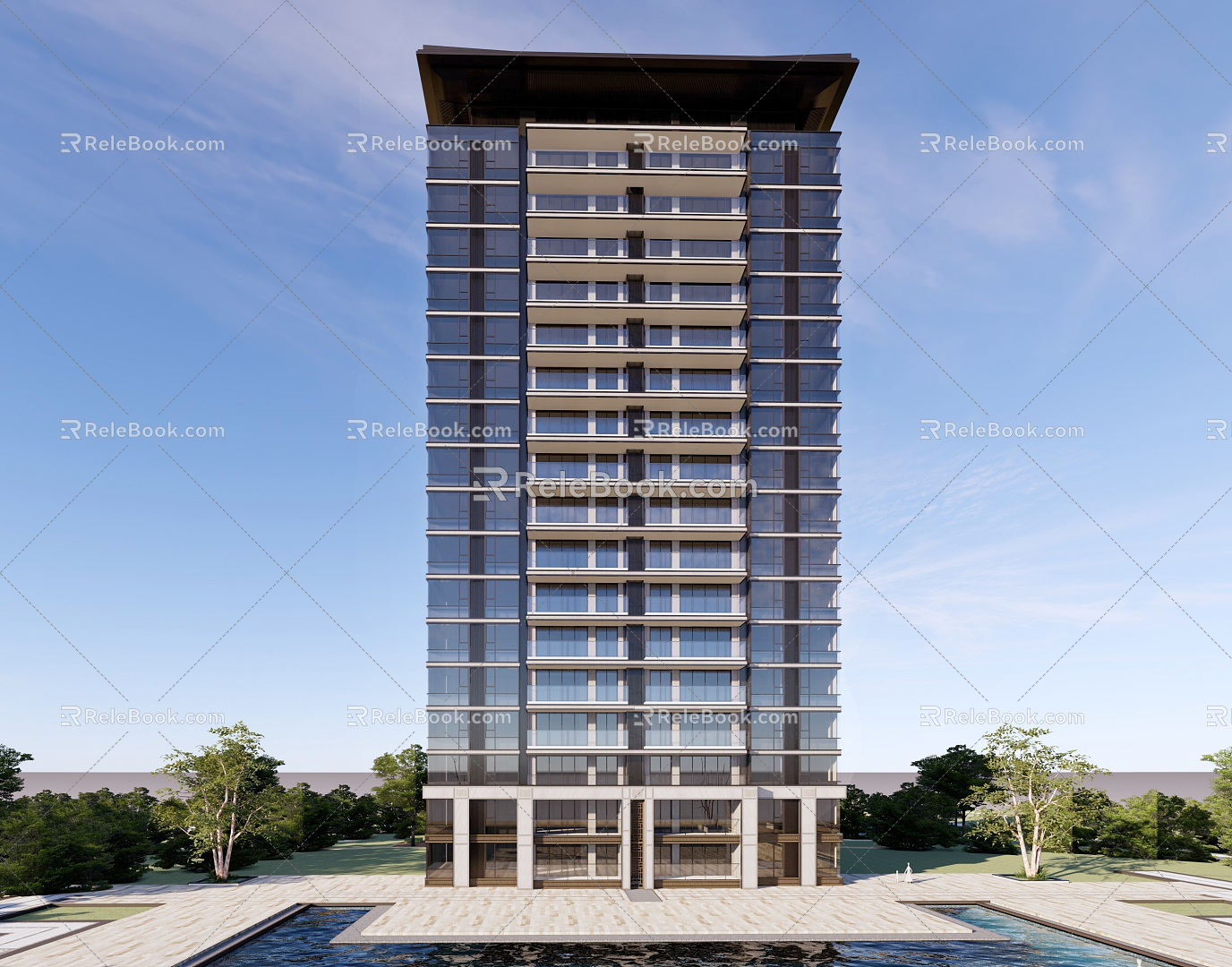 New Chinese Residential Building New Asian High-rise Residential Building 3d model