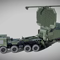 Green Military Radar Vehicle With Large Antenna And Heavy Duty Wheels