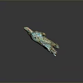 Intricately Designed Unicorn Sculpture With Teal Gold Patterns And Artistic Carvings