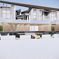 Modern Townhouses Exterior With Multiple Units Glass Windows Balconies And Parking Spaces